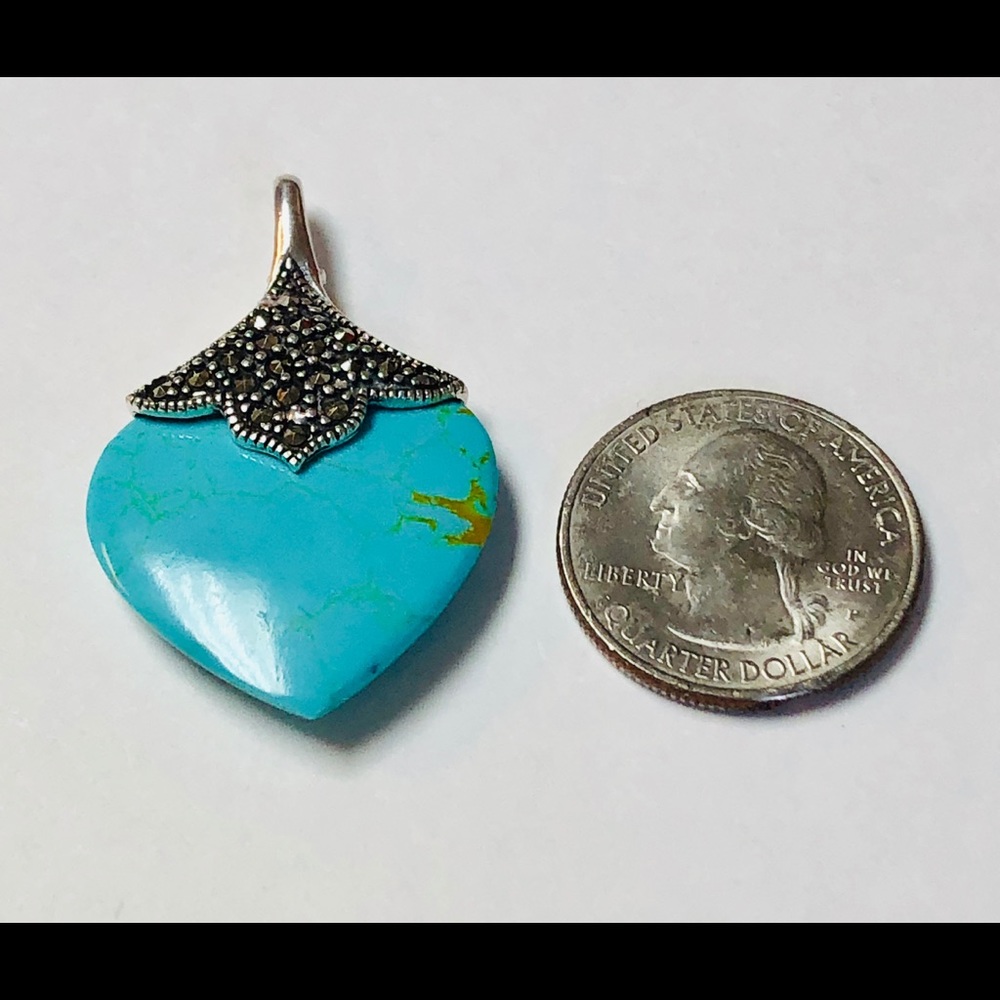 Turquoise Necklace. 925 Sterling Silver - Picture 4 of 4